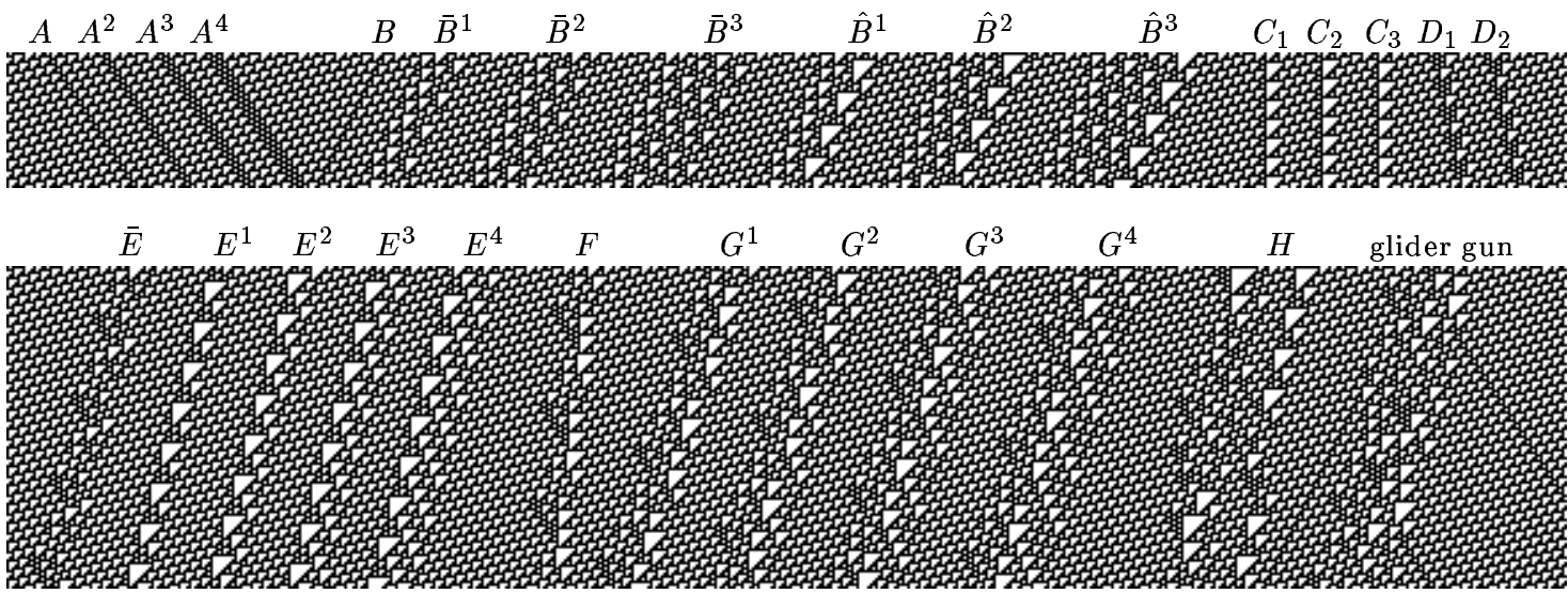 All known gliders of Rule 110 from Cook's paper