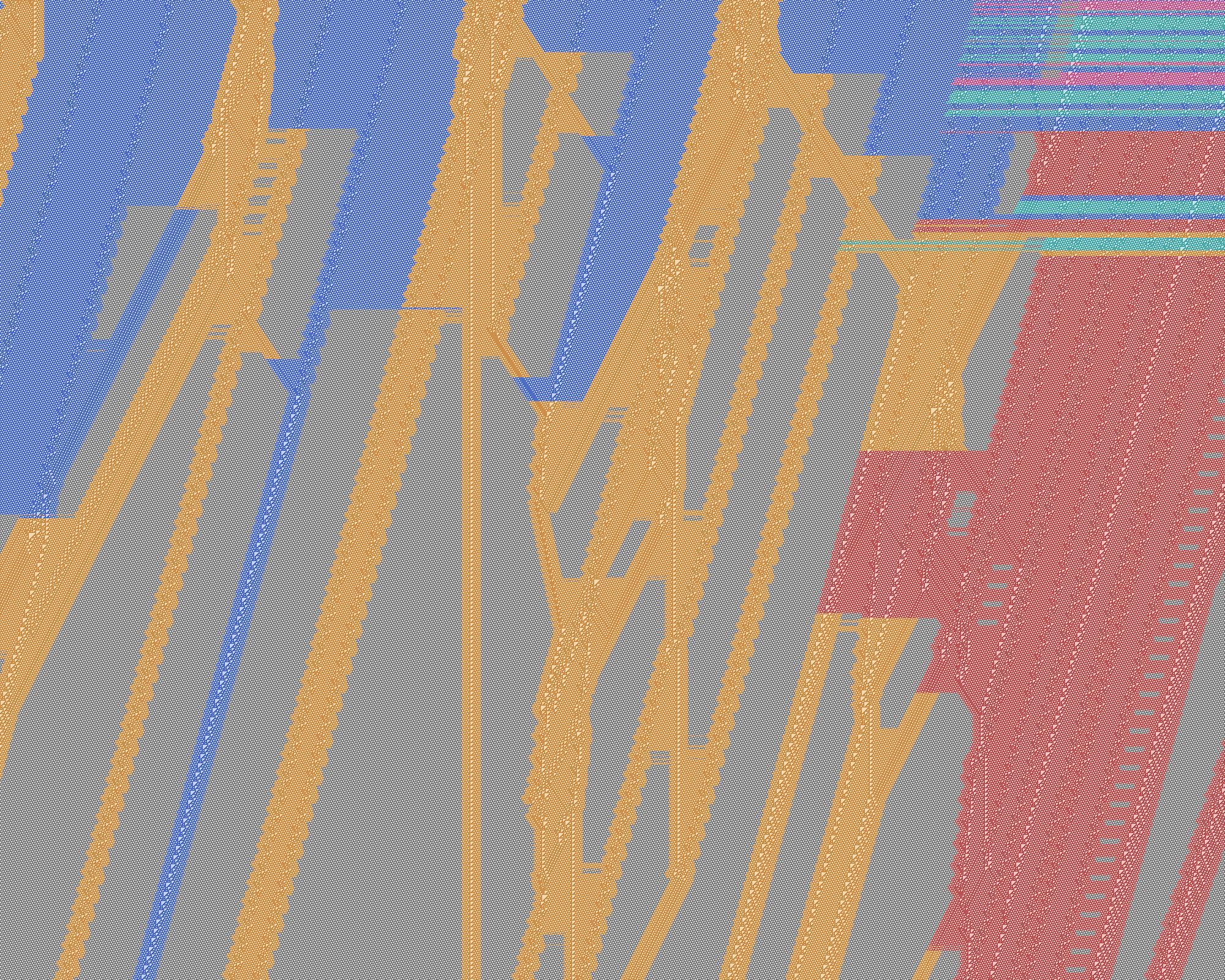 Glider interactions in compiled output