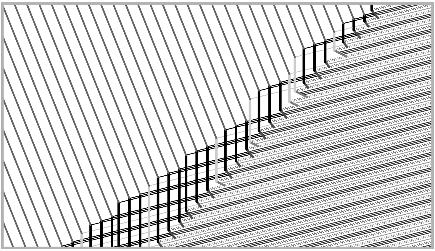 Glider system emulating a cyclic tag system